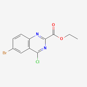 Chemical structure of Ethyl 6-bromo-4-chloroquinazoline-2-carboxylate