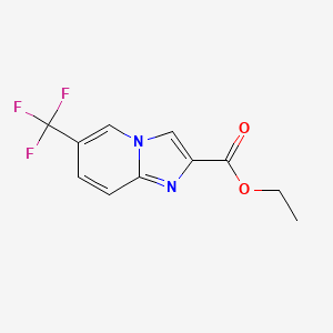Chemical structure of Ethyl 6-(trifluoromethyl)imidazo[1,2-a]pyridine-2-carboxylate