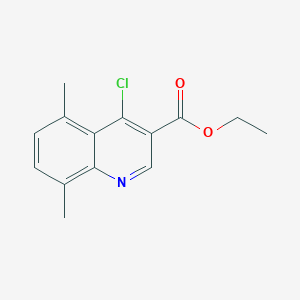 Chemical structure of Ethyl 4-chloro-5,8-dimethylquinoline-3-carboxylate
