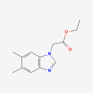 Chemical structure of Ethyl 5,6-dimethyl-1H-benzimidazole-1-acetate