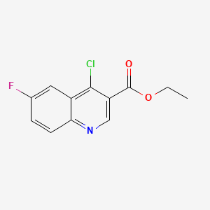 Chemical structure of Ethyl 4-chloro-6-fluoroquinoline-3-carboxylate