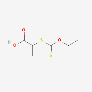 Chemical structure of 2-(Ethoxythioxomethylthio)propionic acid