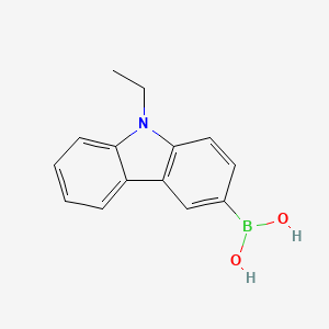 Chemical structure of 9-Ethylcarbazole-3-boronic Acid (contains varying amounts of Anhydride)