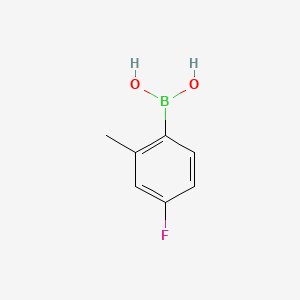Chemical structure of 4-Fluoro-2-methylphenylboronic Acid (contains varying amounts of Anhydride)