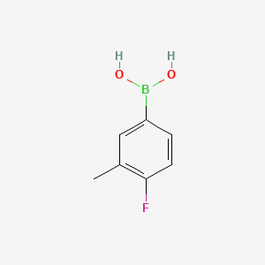 Chemical structure of 4-Fluoro-3-methylphenylboronic Acid (contains varying amounts of Anhydride)
