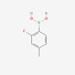 Chemical structure of 2-Fluoro-4-methylphenylboronic acid(contains varying amounts of Anhydride)