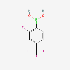 Chemical structure of 2-Fluoro-4-(trifluoromethyl)phenylboronic acid