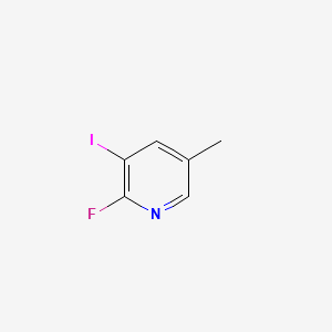 Chemical structure of 2-fluoro-3-iodo-5-methylpyridine