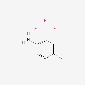 Chemical structure of 4-Fluoro-2-(trifluoromethyl)aniline