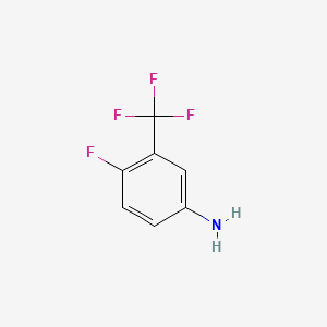 Chemical structure of 4-Fluoro-3-(trifluoromethyl)aniline