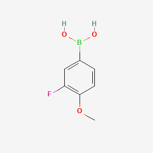 Chemical structure of 3-Fluoro-4-methoxyphenylboronic acid