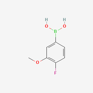 Chemical structure of 4-Fluoro-3-methoxybenzeneboronic acid(contains varying amounts of Anhydride)