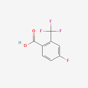 Chemical structure of 4-Fluoro-2-(trifluoromethyl)benzoic Acid