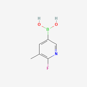 Chemical structure of (6-Fluoro-5-methylpyridin-3-yl)boronic acid