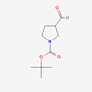 Chemical structure of tert-butyl (3R)-3-formylpyrrolidine-1-carboxylate