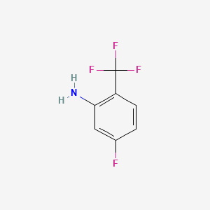 Chemical structure of 5-Fluoro-2-(trifluoromethyl)aniline