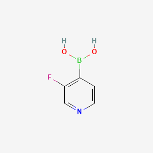 Chemical structure of 3-Fluoropyridine-4-boronic acid (contains varying amounts of Anhydride)
