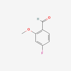 Chemical structure of 4-Fluoro-2-methoxybenzaldehyde