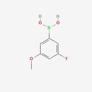 Chemical structure of 3-Fluoro-5-methoxyphenylboronic Acid (contains varying amounts of Anhydride)
