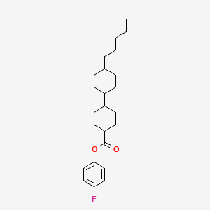 Chemical structure of 4-Fluorophenyl trans,trans-4'-n-pentylbicyclohexyl-4-carboxylate