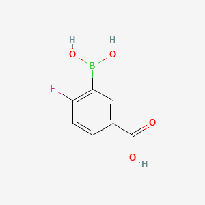 Chemical structure of 3-Borono-4-fluorobenzoic acid