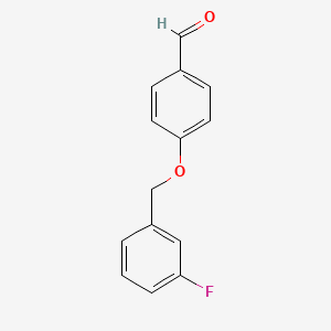 Chemical structure of 4-(3-Fluorobenzyloxy)benzaldehyde