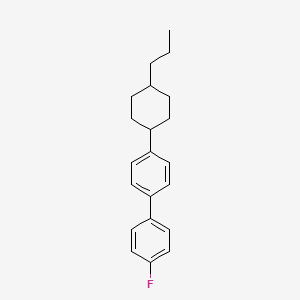 Chemical structure of 4-Fluoro-4'-(trans-4-propylcyclohexyl)biphenyl