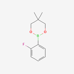 Chemical structure of 2-(2-Fluorophenyl)-5,5-dimethyl-1,3,2-dioxaborinane