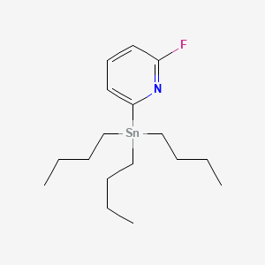 Chemical structure of 6-Fluoro-2-(tributylstannyl)pyridine