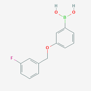 Chemical structure of 3-(3′-Fluorobenzyloxy)phenylboronic acid(contains varying amounts of Anhydride)