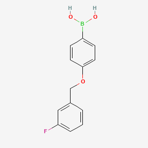 Chemical structure of 4-(3′-Fluorobenzyloxy)phenylboronic acid