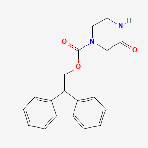 Chemical structure of 1-Fmoc-3-oxopiperazine