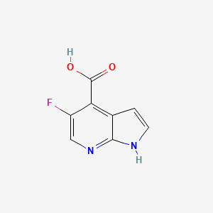 Chemical structure of 5-Fluoro-1H-pyrrolo[2,3-b]pyridine-4-carboxylic acid