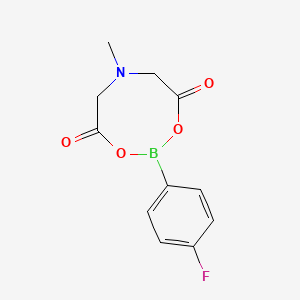 Chemical structure of 4-Fluorophenylboronic acid MIDA ester