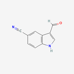 Chemical structure of 3-Formyl-1H-indole-5-carbonitrile