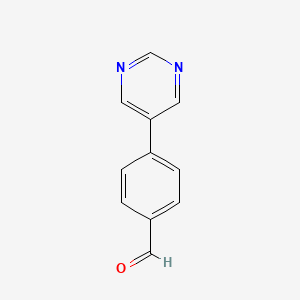 Chemical structure of 5-(4-Formylphenyl)pyrimidine