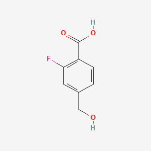Chemical structure of 2-Fluoro-4-(hydroxymethyl)benzoic acid