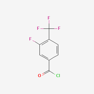Chemical structure of 3-Fluoro-4-(trifluoromethyl)benzoyl chloride