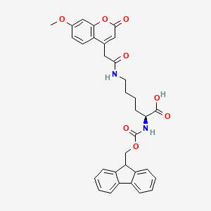 Chemical structure of Fmoc-Lys(Mca)-OH