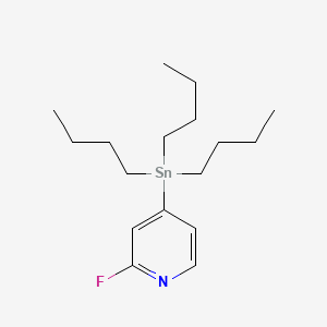Chemical structure of 2-Fluoro-4-(tributylstannyl)pyridine