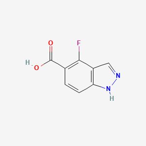 Chemical structure of 4-fluoro-1H-indazole-5-carboxylic acid