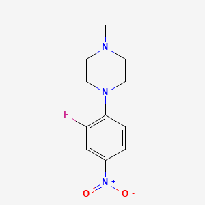 Chemical structure of 1-(2-fluoro-4-nitrophenyl)-4-methylpiperazine