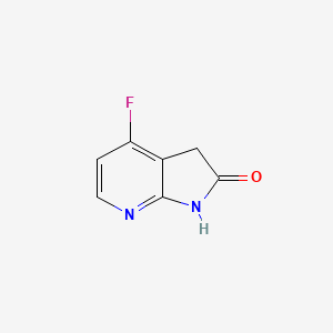 Chemical structure of 4-fluoro-1H,2H,3H-pyrrolo[2,3-b]pyridin-2-one