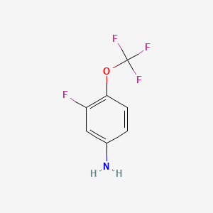 Chemical structure of 3-Fluoro-4-(trifluoromethoxy)aniline