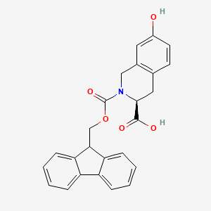 Chemical structure of Fmoc-7-hydroxy-(s)-1,2,3,4-tetrahydroisoquinoline-3-carboxylic acid