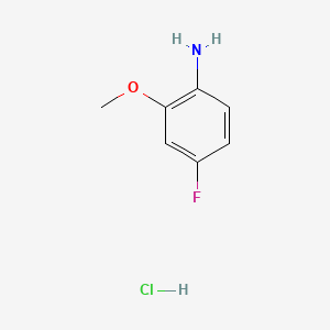 Chemical structure of 4-Fluoro-2-methoxyaniline, HCl