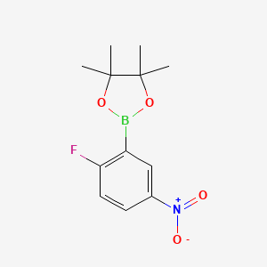 Chemical structure of 2-Fluoro-5-nitrophenylboronic acid pinacol ester