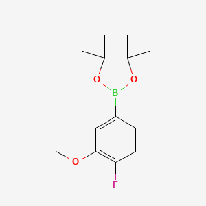 Chemical structure of 4-Fluoro-3-methoxyphenylboronic acid pinacol ester