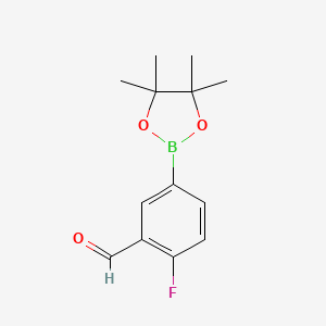 Chemical structure of 4-Fluoro-3-formylbenzeneboronic acid pinacol ester
