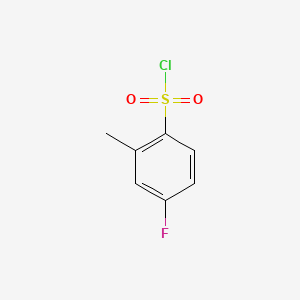 Chemical structure of 4-Fluoro-2-methylbenzenesulfonyl chloride